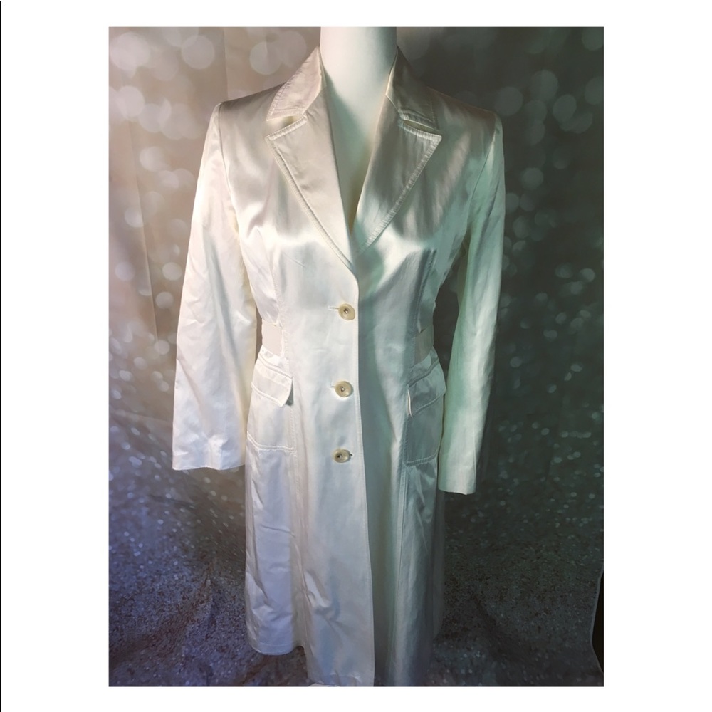 BANANA REPUBLIC Sateen White Trench Coat